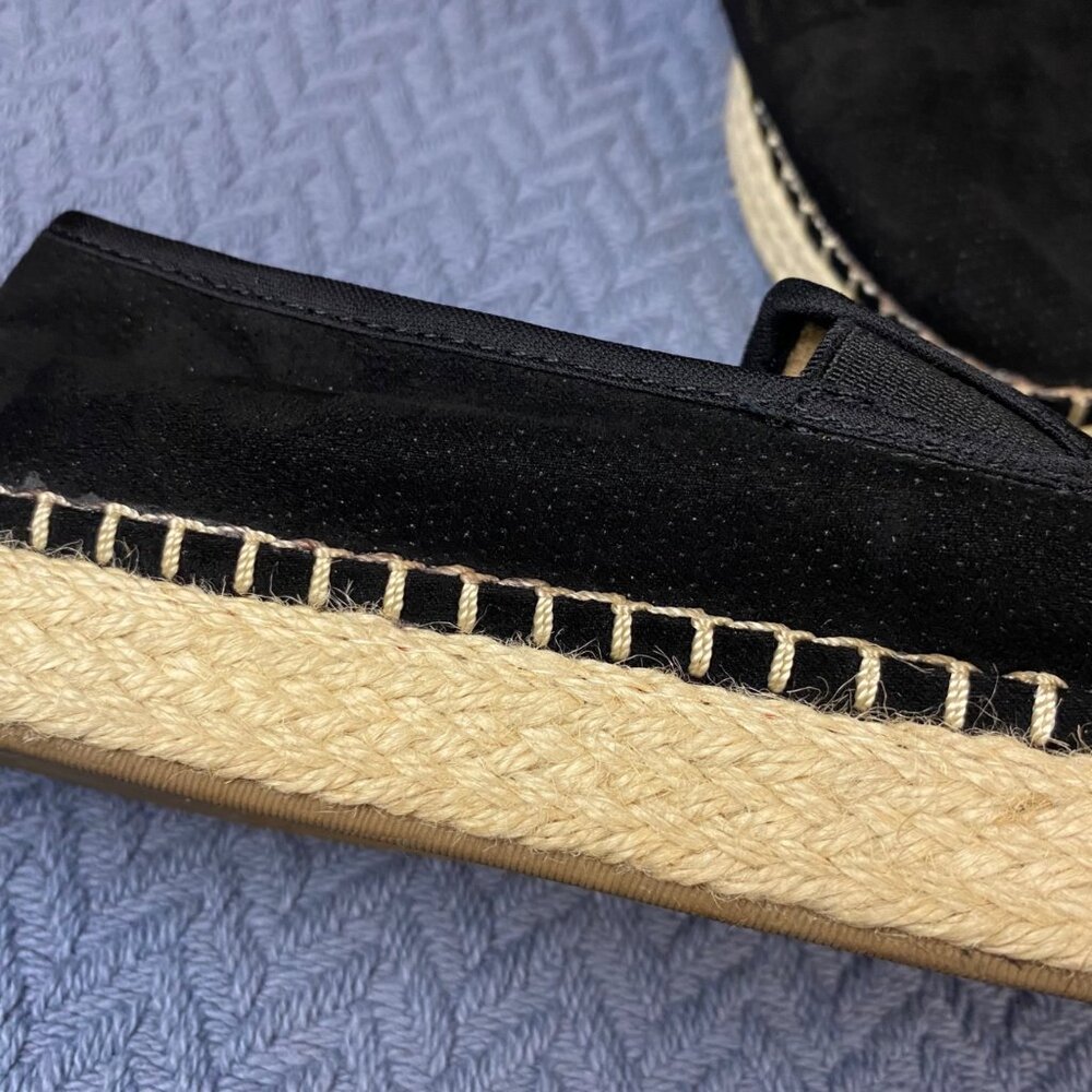 Dr. Scholls Womens Black Suede Espadrilles Slip-On Shoes 7.5M Foam Sole Far Out - Picture 2 of 8